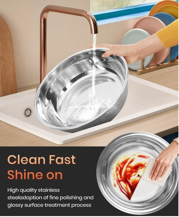 Chafing Dish Set 2x5L Round Buffet Food Warmer Stainless Steel Lids-150