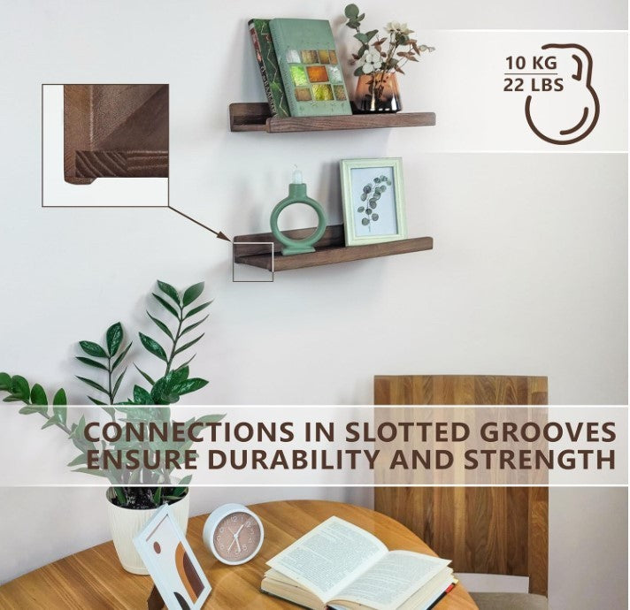 Floating Shelves for Wall 30cm, Set of 2 Waterproof Wall Storage Shelves-218