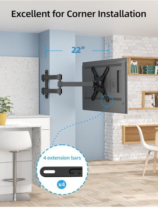 HOME VISION Long Reach TV Wall Bracket for 17-42 Inch Flat/Curved Screen TVs, 36