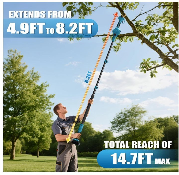 Cordless Electric Secateur 40mm Pruning Shears 8.2ft Pole Garden Tool- 296