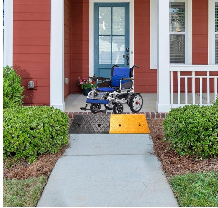 Rubber Kerb Ramp 100x25x10cm Heavy Duty Non Slip Wheelchair Curb Ramp-319