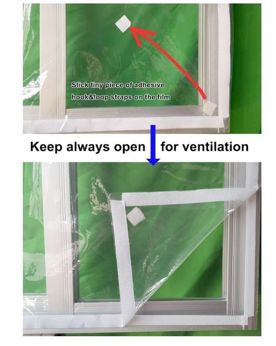 Window Insulation Kit 190x200cm Reusable 180µm Thick Thermal Window Film Cover