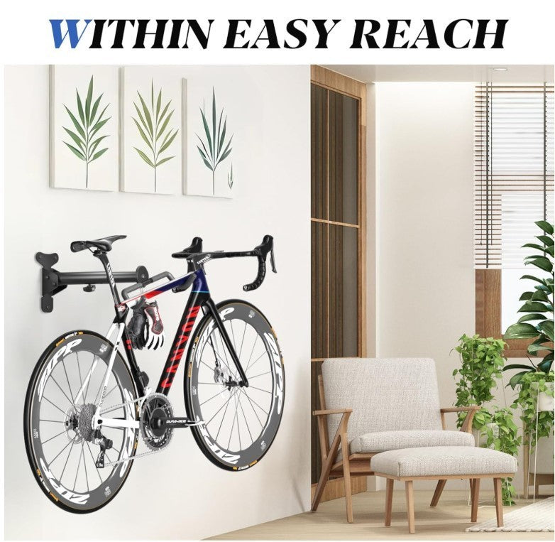 Bike Wall Mount Foldable Rack Adjustable Bicycle Holder Garage Hook- 177