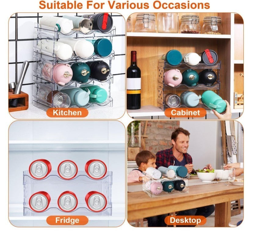 Wine Rack, 2-Layer Detachable Bottle Storage Organiser for Cupboard, Freezer