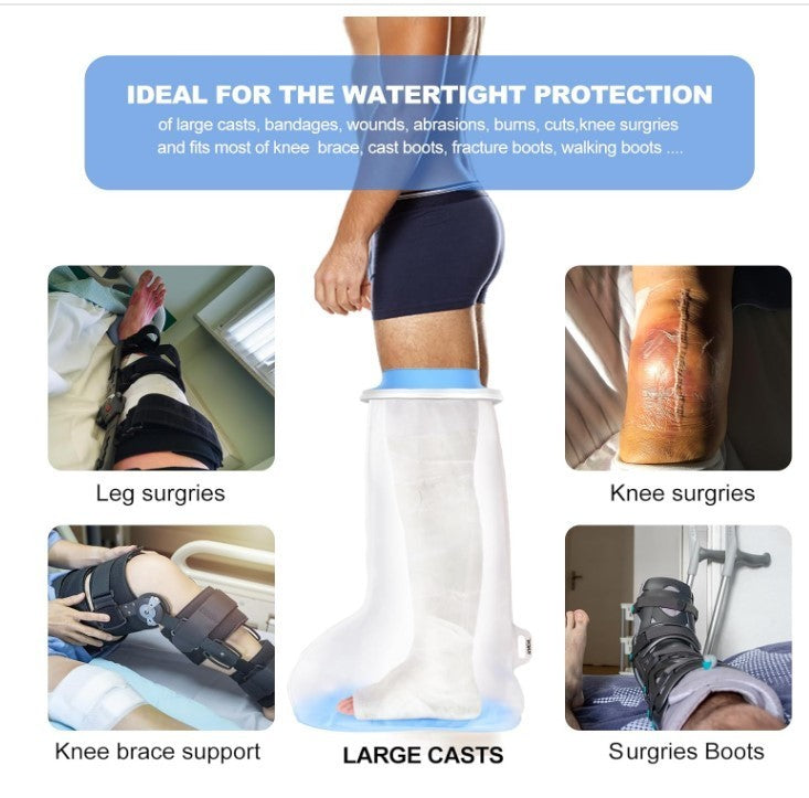Waterproof Leg Cast Cover XL Adult Reusable Shower Protector Knee Brace-283