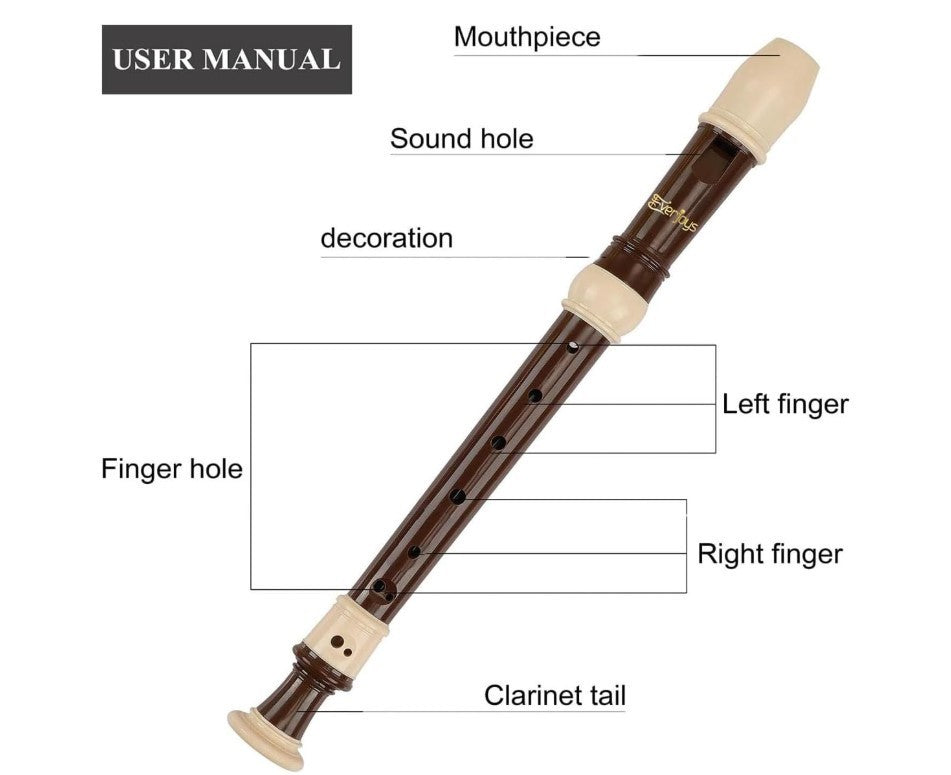 Soprano Recorder German Style C Key ABS 8 Hole KidsFlute Detachable Recorder-182