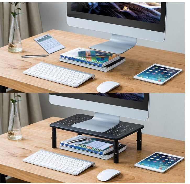Monitor Stand Riser Adjustable Steel Desktop Stand Metal Screen Shelf Laptop-178