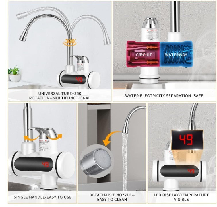 Instant Hot Water Tap 220V 3000W Tankless Electric Water Heater LED Display-275