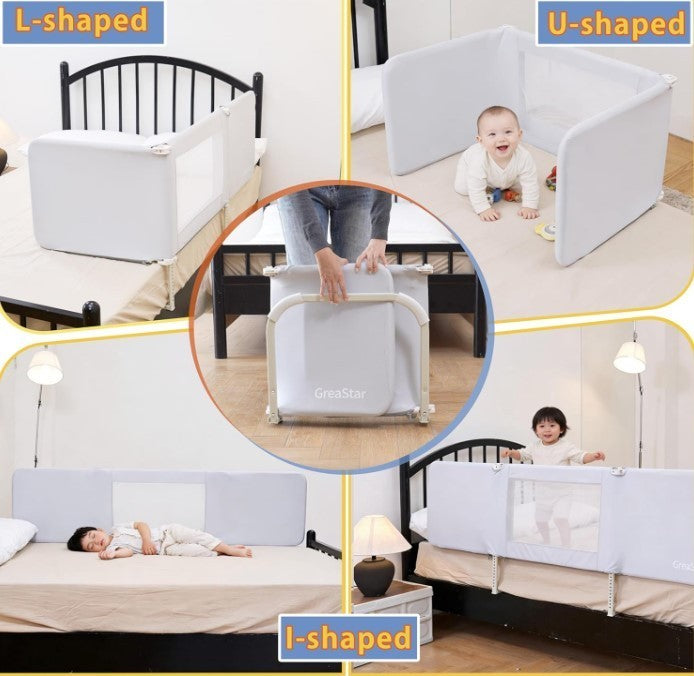 Toddler Bed Rail 120cm Safety Guard Travel Bed Barrier Fits Double KingBeds โ143