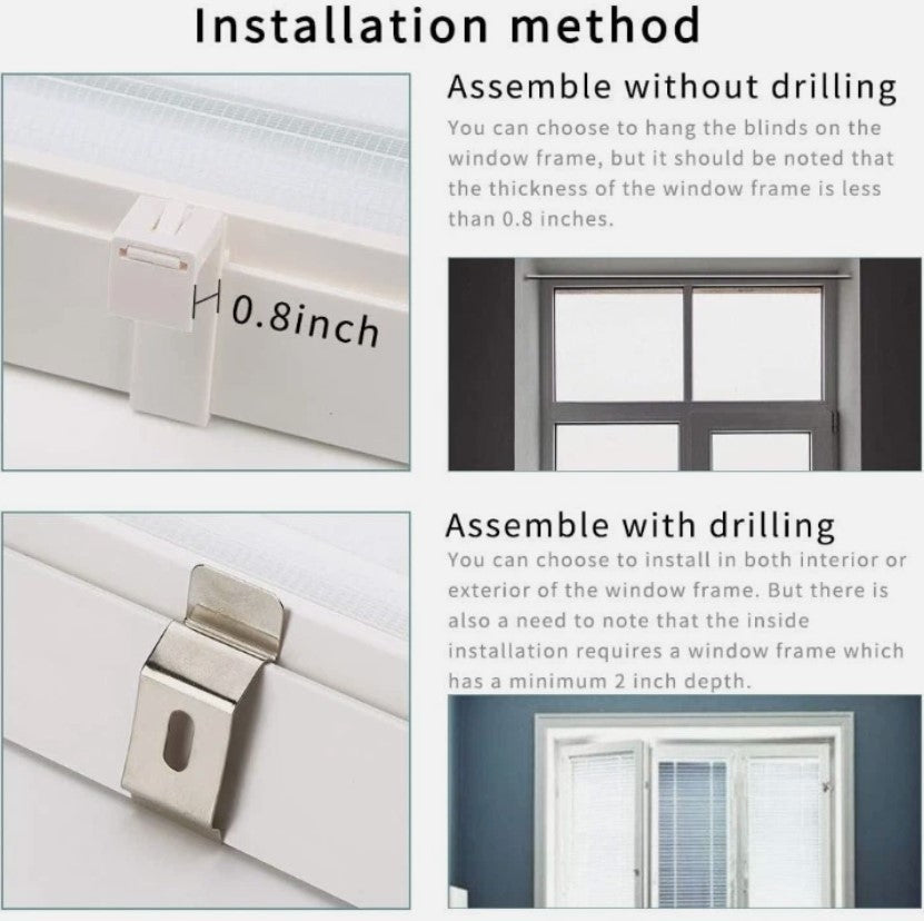 Zebra Roller Blind Day Night 110x150cm Easy Install Window White Adjustable-86