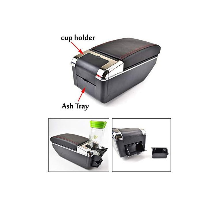 Polo Mk5 Armrest 2010-2017 Vento Centre Console Storage Box Premium Leather-155