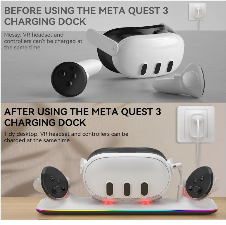 Charging Station Compatible with Meta Quest 3 Oculus Headset and Meta Quest3 VR