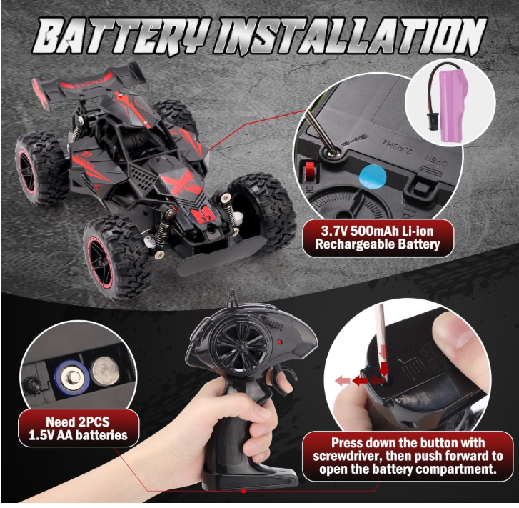 Remote Control Car 1:18 Off Road 2.4GHz LED Rechargeable Kids Toy