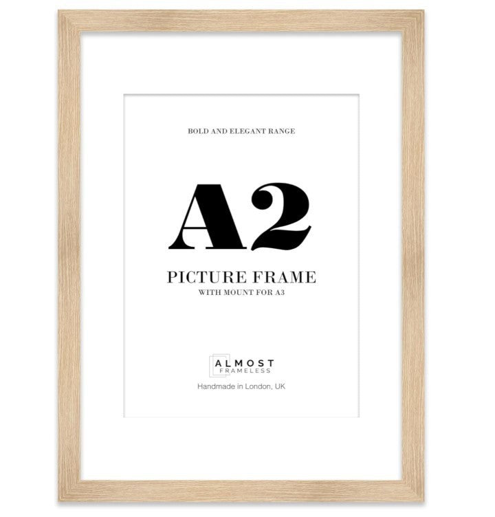 A2 A3 Picture Frames 2 Pack Oak Effect Wide Frame Wall Mount Display Wood -156