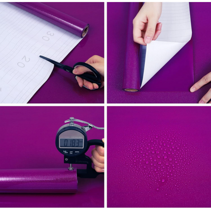 Self Adhesive Vinyl Wrap Purple Sticky Back Plastic Roll Glitter Effect-103