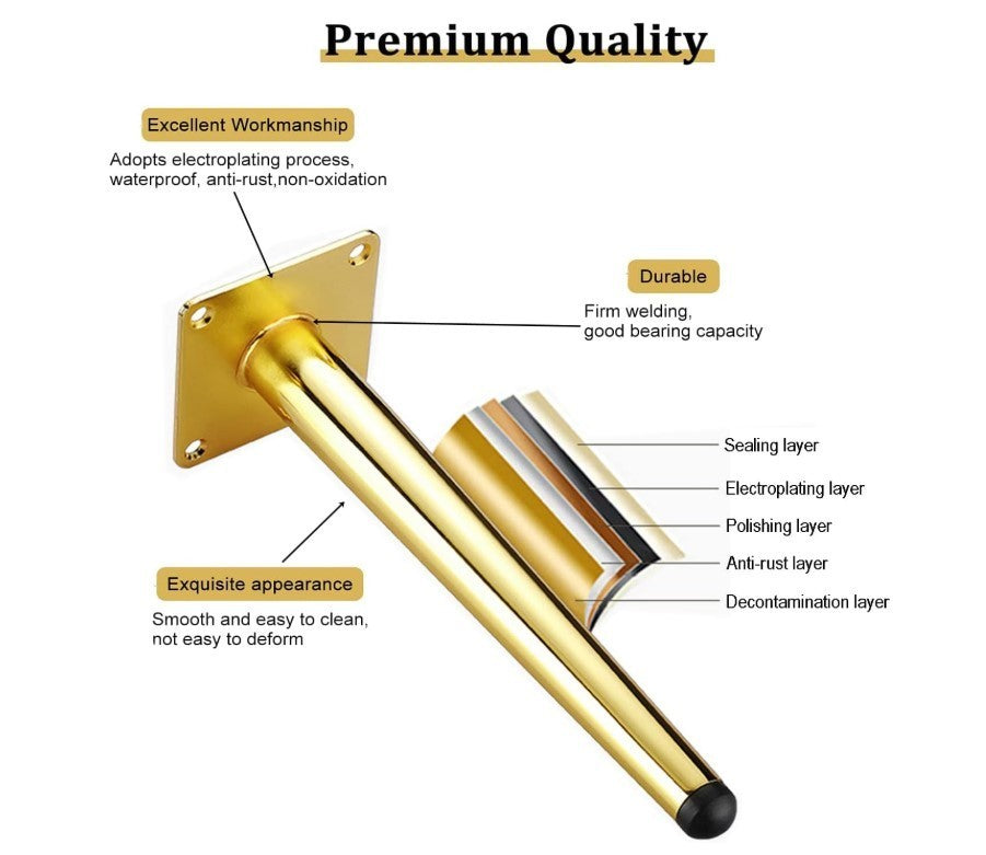 4Pcs Metal Oblique Furniture Legs 15cm Cabinet  Stainless Steel Table Legs-279