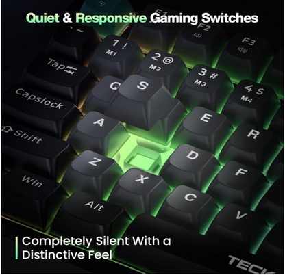 RGB Gaming Keyboard,83 Keys Wired With Volumn Knob,26 Keys Anti-Ghosting, KB025