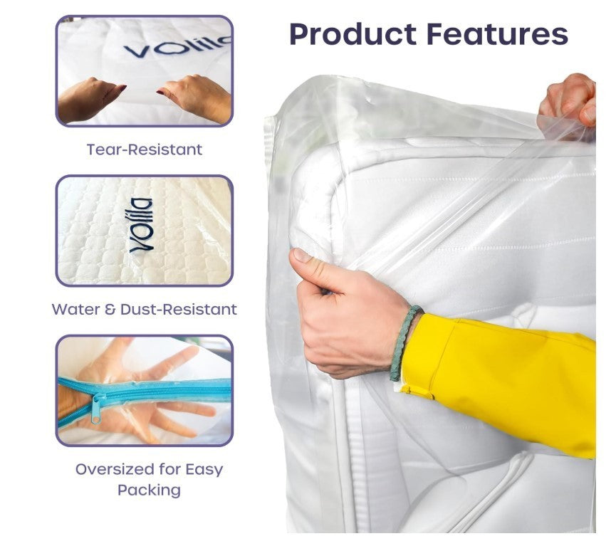 Volila Single Mattress Storage Bag with Zipper 1 Pack Waterproof Cover-290
