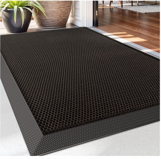 Door Mat 60x90cm Non Slip Dirt Trapper Outdoor Entrance Mat Heavy Duty Brown-113