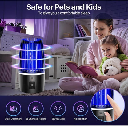 Electric Fly Zapper USB Rechargeable 2in1 Bug Zapper UV Light Indoor Outdoor-121