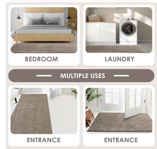 Indoor Door Mat 86x150cm Non-Slip Dirt Trapper Machine Washable Entrance Mat-36