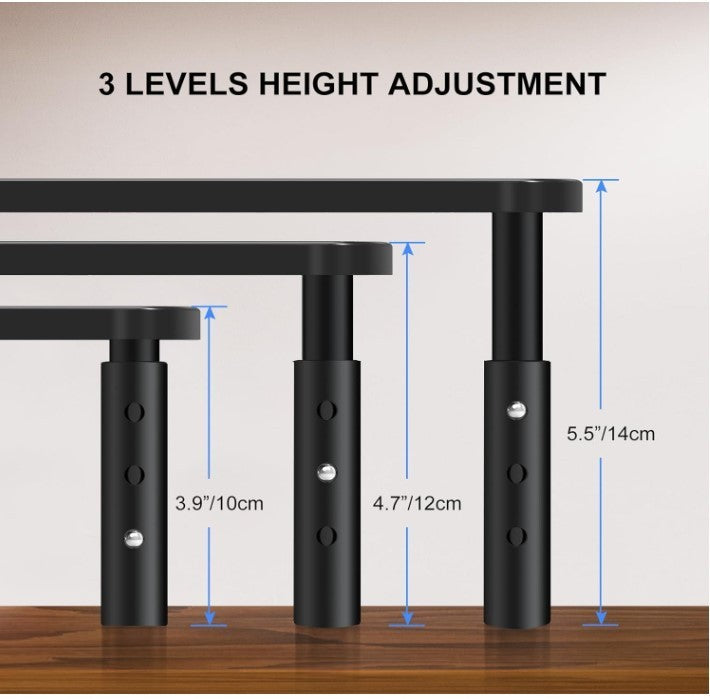 Monitor Stand Riser Adjustable Steel Desktop Stand Metal Screen Shelf Laptop-178