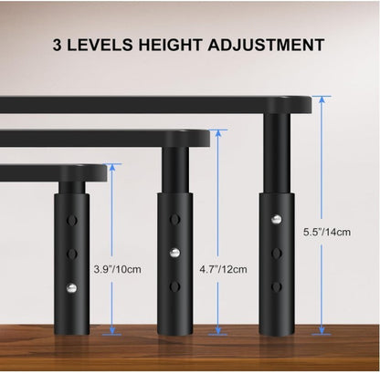 Monitor Stand Riser Adjustable Steel Desktop Stand Metal Screen Shelf Laptop-178