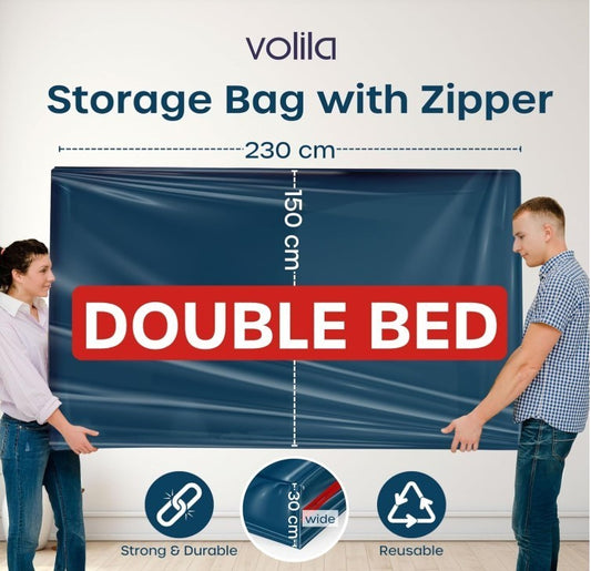 Mattress Storage Bag Dustproof Waterproof Zipper Cover Heavy Duty Dark Blue-288