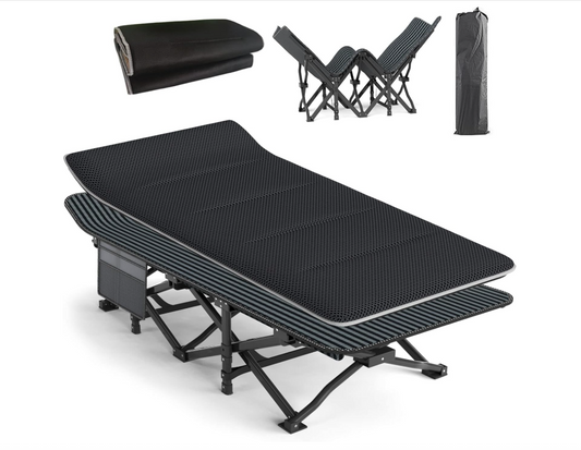 Camp Beds for Adults with Cushion Comfortable,Travel Camping Cot for Sleeping-13