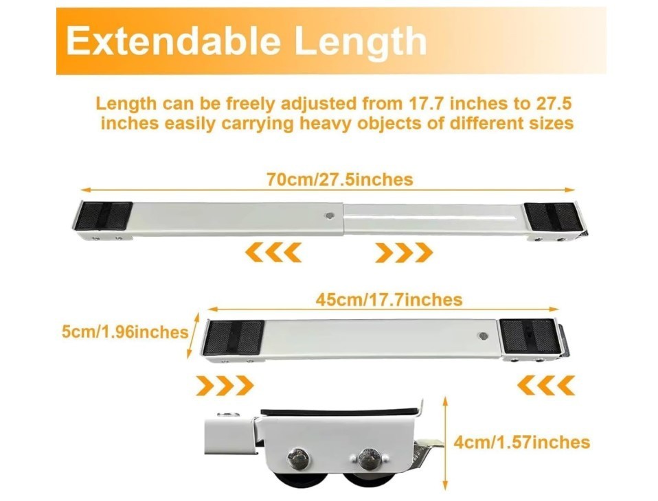 Appliance Roller Stand Adjustable Dolly Wheels Base 300kg Washer Fridge-158