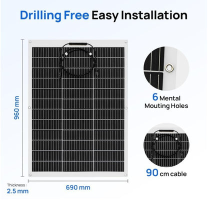 Flexible Solar Panel 260W 12V Waterproof PV Module Camper Caravan-234