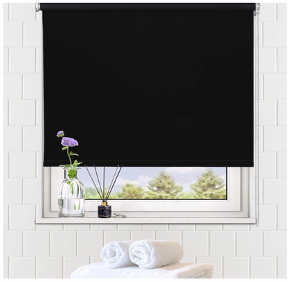100% Blackout Roller Blind 109x183cm Waterproof Thermal UV Window Shade Black-19