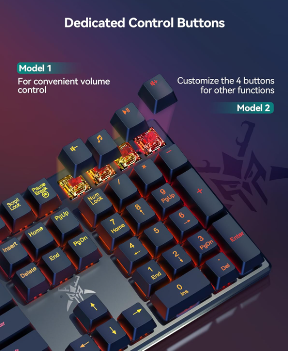 Mechanical Gaming Keyboard UK Layout Red Switch RGB Anti Ghosting Wired, KB013