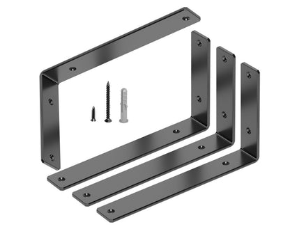 4 Pcs Shelf Brackets, 5.4mm Thicked Floating Shelf Bracket,25.5 cm Black L-217