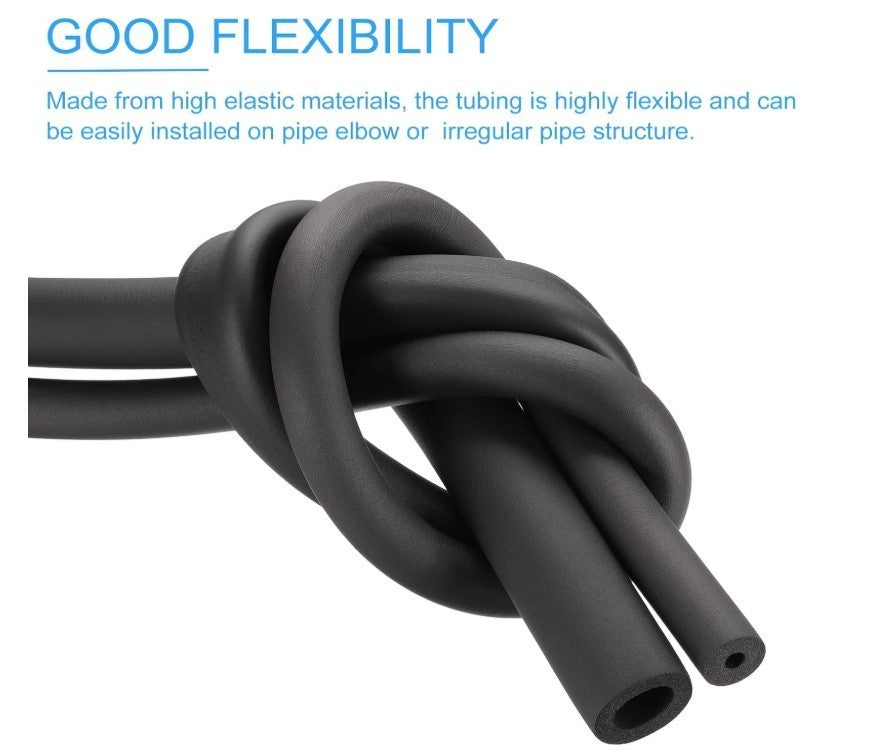 Pipe Insulation Foam Tube 25mm x 2m Pipe Wrap Handle Grip Black Insulation-331