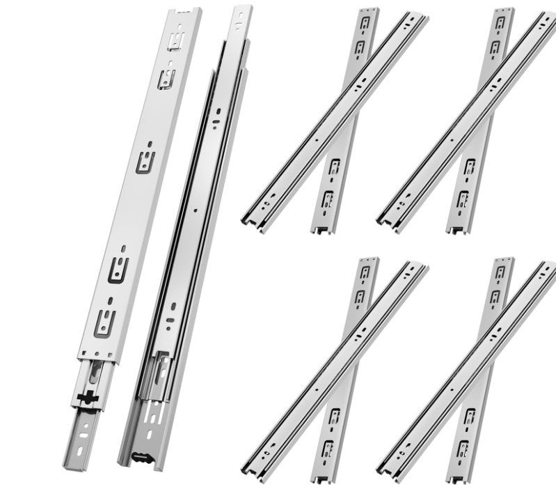 250mm Drawer Slides Runners White 5 Pairs Full Extension Ball Bearing 45KG -198