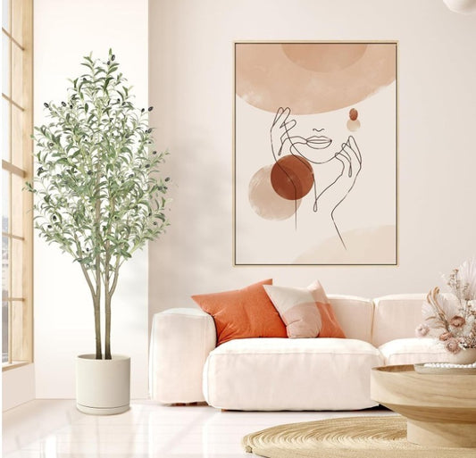 Artificial Olive Tree 5FT Faux Plant Indoor Outdoor Decor White Pot -250
