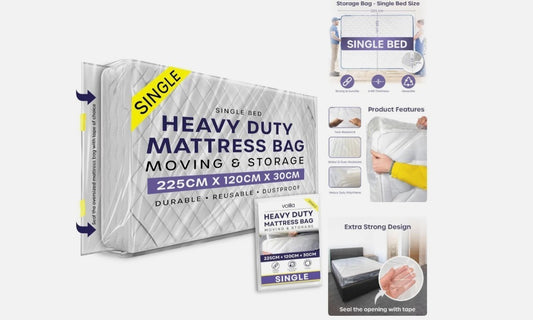 Volila Single Mattress Storage Bag with Zipper 1 Pack Waterproof Cover-290