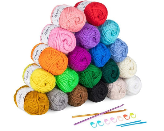 Balls of Assorted Yarn Double Knitting Yarn, Colored Acrylic Yarn Set-226
