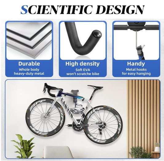 Bike Wall Mount Foldable Rack Adjustable Bicycle Holder Garage Hook- 177