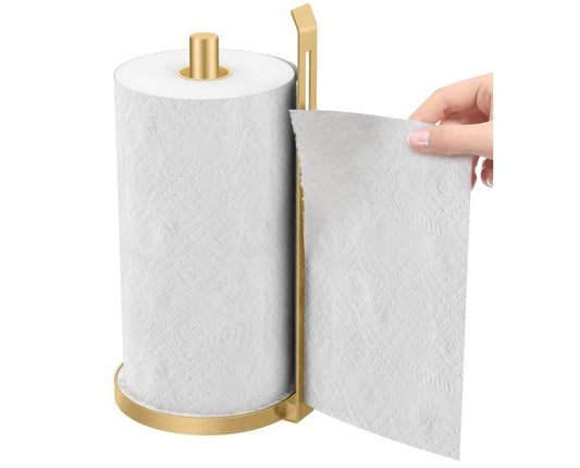 Kitchen Roll Holder Gold Marble Base Paper Towel Stand Countertop One Hand-179