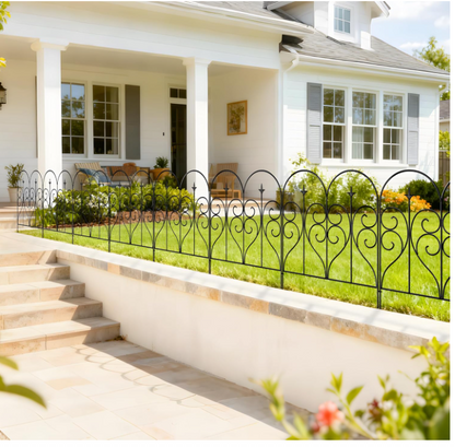 10PCS Garden Fence Panels Metal 81x61cm 6m Border Edging No Dig Rustproof Pet