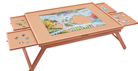 Bits and Pieces Jumbo Puzzle Wooden Plateau Lounger with Cover-Smooth Fiber-98
