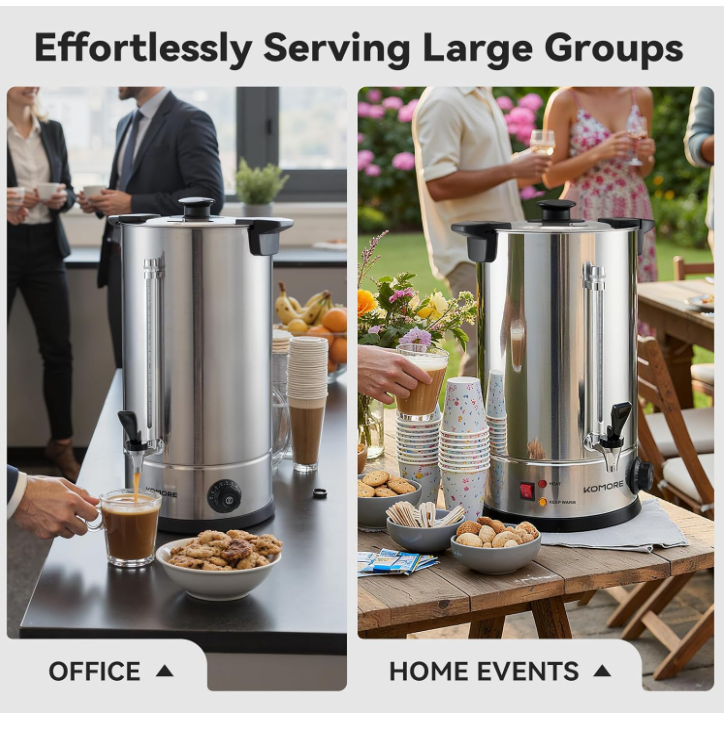 10L Hot Water Boiler Urn 1800W Stainless Steel Catering Tea Coffee Dispenser -75