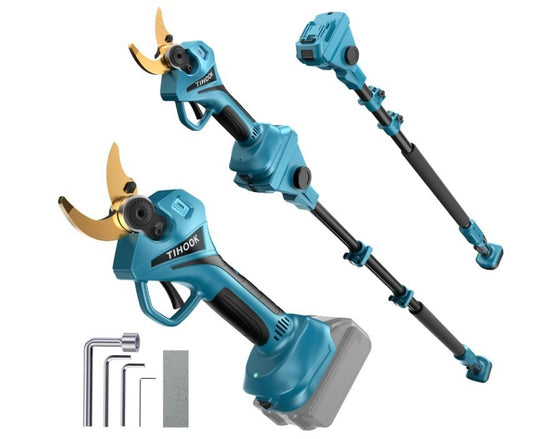 Cordless Electric Secateur 40mm Pruning Shears 8.2ft Pole Garden Tool- 296