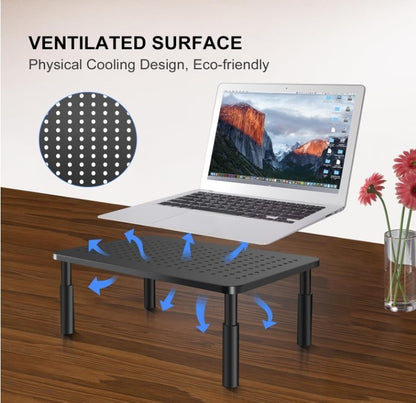 Monitor Stand Riser Adjustable Steel Desktop Stand Metal Screen Shelf Laptop-178