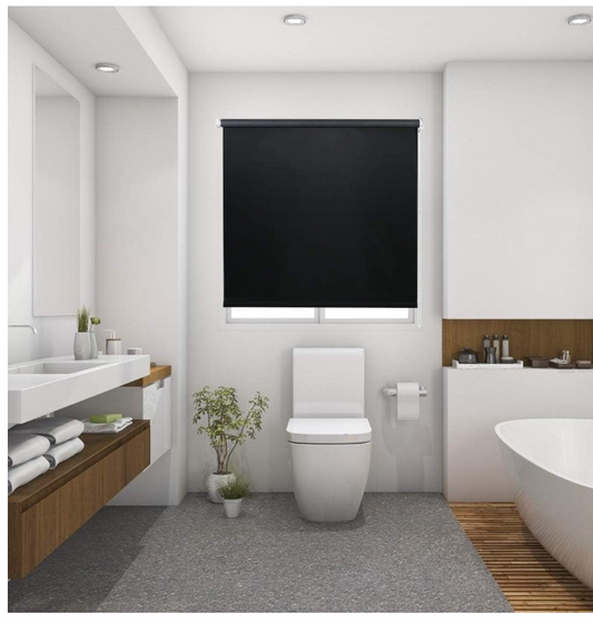 100% Blackout Roller Blind 109x183cm Waterproof Thermal UV Window Shade Black-19