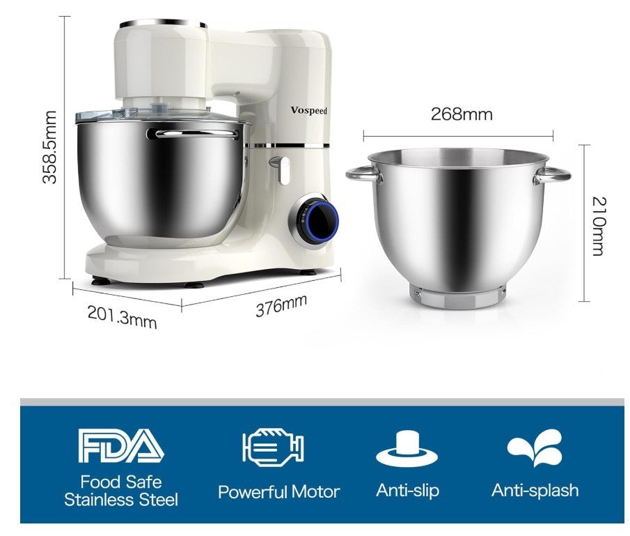 1500W Stand Mixer 8L Electric Food Mixer Dough Hook Whisk Beat Kitchen Help-131