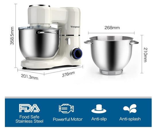 1500W Stand Mixer 8L Electric Food Mixer Dough Hook Whisk Beat Kitchen Help-131