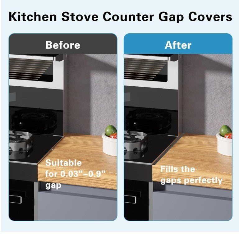 2 PCS Stove Gap Covers Stainless Steel, Stove Gap Fillers Stove Counter Gap -186